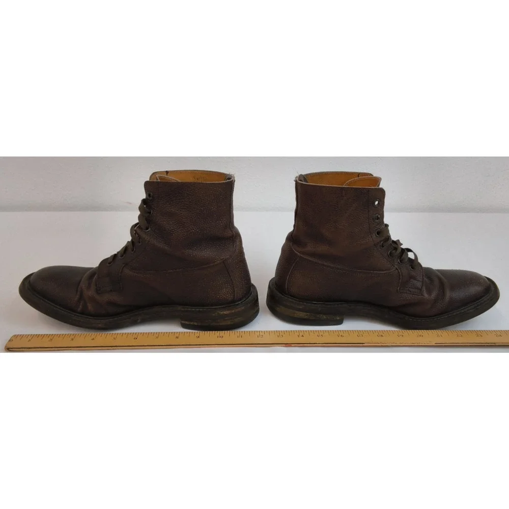 Trickers Buford Boots Men's US 10 Brown Textured Leather Made in England #W5348